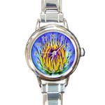 Water Lily Round Italian Charm Watch