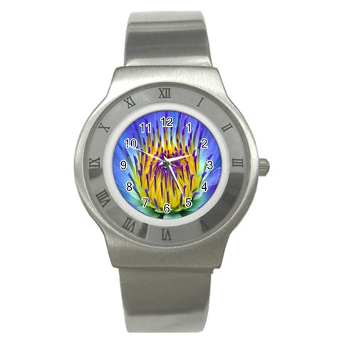 Water Lily Stainless Steel Watch from ArtsNow.com Front