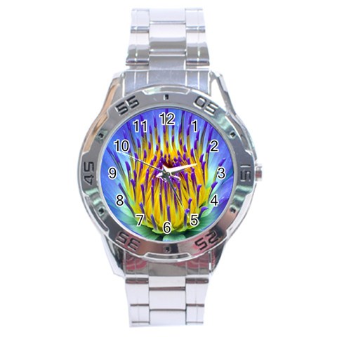 Water Lily Stainless Steel Analogue Men’s Watch from ArtsNow.com Front