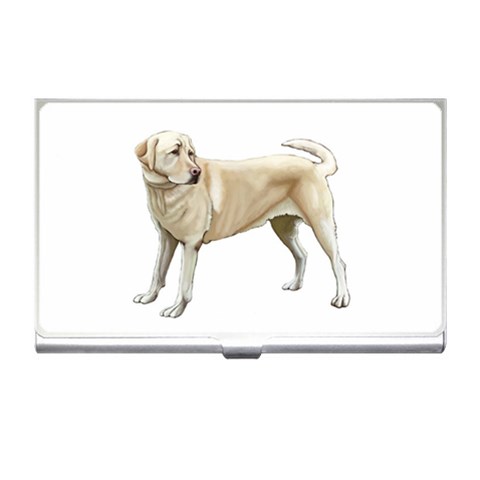 BW Yellow Labrador Retriever Dog Gifts Business Card Holder from ArtsNow.com Front