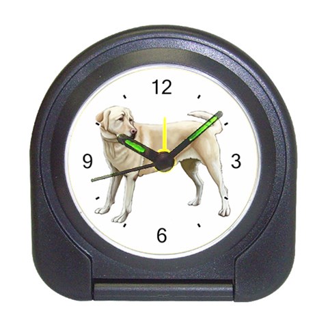 BW Yellow Labrador Retriever Dog Gifts Travel Alarm Clock from ArtsNow.com Front