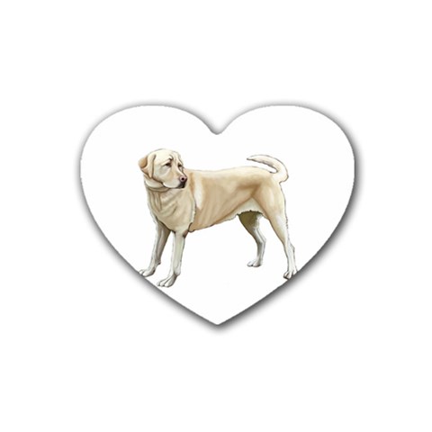 BW Yellow Labrador Retriever Dog Gifts Heart Coaster (4 pack) from ArtsNow.com Front