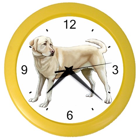 BW Yellow Labrador Retriever Dog Gifts Color Wall Clock from ArtsNow.com Front