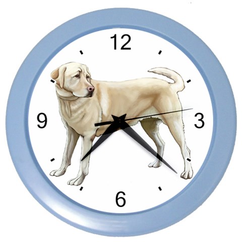 BW Yellow Labrador Retriever Dog Gifts Color Wall Clock from ArtsNow.com Front