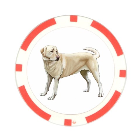 BW Yellow Labrador Retriever Dog Gifts Poker Chip Card Guard from ArtsNow.com Front