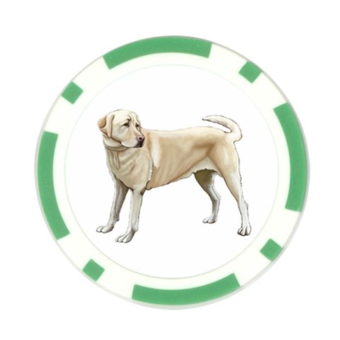 BW Yellow Labrador Retriever Dog Gifts Poker Chip Card Guard from ArtsNow.com Front