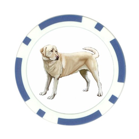 BW Yellow Labrador Retriever Dog Gifts Poker Chip Card Guard from ArtsNow.com Front