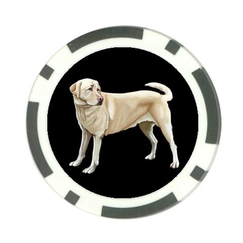 BW Yellow Labrador Retriever Dog Gifts Poker Chip Card Guard from ArtsNow.com Back