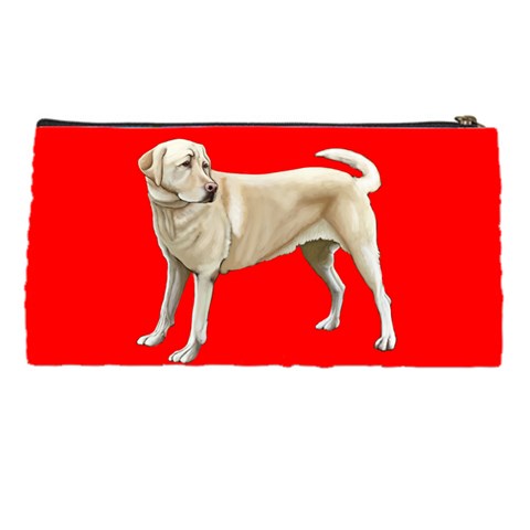 BW Yellow Labrador Retriever Dog Gifts Pencil Case from ArtsNow.com Back