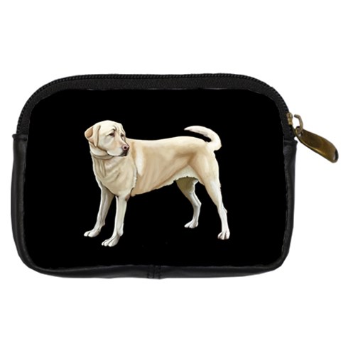 BW Yellow Labrador Retriever Dog Gifts Digital Camera Leather Case from ArtsNow.com Back