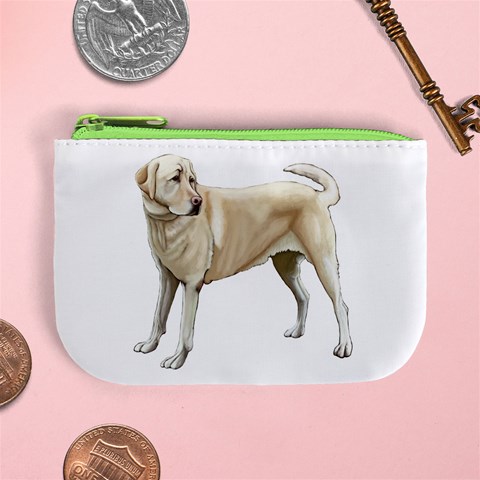 BW Yellow Labrador Retriever Dog Gifts Mini Coin Purse from ArtsNow.com Front