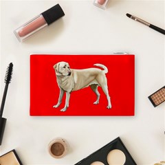 BW Yellow Labrador Retriever Dog Gifts Cosmetic Bag (Small) from ArtsNow.com Back