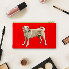 BW Yellow Labrador Retriever Dog Gifts Cosmetic Bag (Small) from ArtsNow.com Back