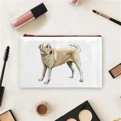 BW Yellow Labrador Retriever Dog Gifts Cosmetic Bag (Medium) from ArtsNow.com Front