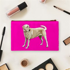 BW Yellow Labrador Retriever Dog Gifts Cosmetic Bag (Medium) from ArtsNow.com Back