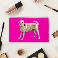 BW Yellow Labrador Retriever Dog Gifts Cosmetic Bag (Medium) from ArtsNow.com Back