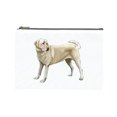 BW Yellow Labrador Retriever Dog Gifts Cosmetic Bag (Large) from ArtsNow.com Front