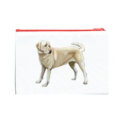 BW Yellow Labrador Retriever Dog Gifts Cosmetic Bag (Large) from ArtsNow.com Back