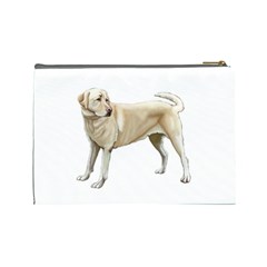 BW Yellow Labrador Retriever Dog Gifts Cosmetic Bag (Large) from ArtsNow.com Back