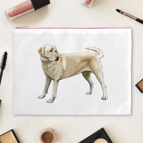 BW Yellow Labrador Retriever Dog Gifts Cosmetic Bag (XL) from ArtsNow.com Front