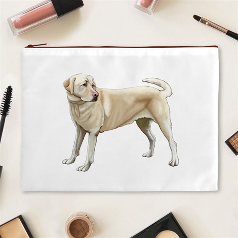 BW Yellow Labrador Retriever Dog Gifts Cosmetic Bag (XL) from ArtsNow.com Front