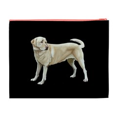 BW Yellow Labrador Retriever Dog Gifts Cosmetic Bag (XL) from ArtsNow.com Back