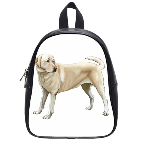 BW Yellow Labrador Retriever Dog Gifts School Bag (Small) from ArtsNow.com Front