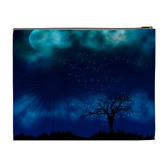 Midnight Blue Outdoors_003b Cosmetic Bag (XL) from ArtsNow.com Back