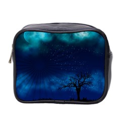 Midnight Blue Outdoors_003b Mini Toiletries Bag (Two Sides) from ArtsNow.com Front