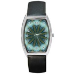 Circle of Blue Light Barrel Style Metal Watch