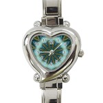 Circle of Blue Light Heart Italian Charm Watch