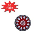 Red and Silver 1  Mini Magnet (10 pack) 