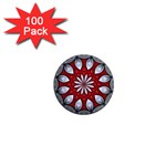 Red and Silver 1  Mini Magnet (100 pack) 