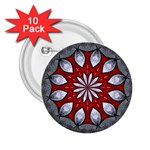 Red and Silver 2.25  Button (10 pack)