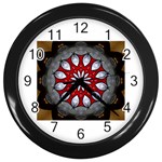 Red and Silver Wall Clock (Black)