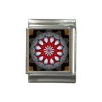 Red and Silver Italian Charm (13mm)