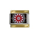 Red and Silver Gold Trim Italian Charm (9mm)