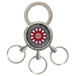 Red and Silver 3-Ring Key Chain