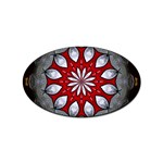 Red and Silver Sticker Oval (100 pack)