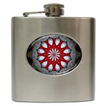 Red and Silver Hip Flask (6 oz)