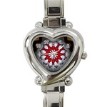 Red and Silver Heart Italian Charm Watch