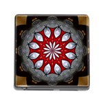 Red and Silver Memory Card Reader with Storage (Square)