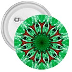 Green Eye Flower 3  Button