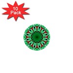 Green Eye Flower 1  Mini Button (10 pack) 