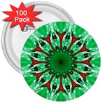 Green Eye Flower 3  Button (100 pack)