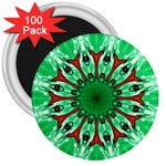 Green Eye Flower 3  Magnet (100 pack)