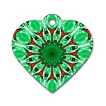 Green Eye Flower Dog Tag Heart (One Side)