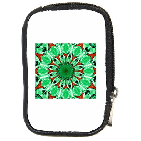 Green Eye Flower Compact Camera Leather Case from ArtsNow.com Front