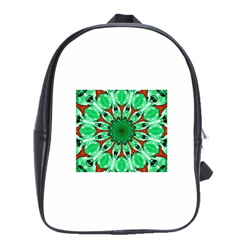 Green Eye Flower School Bag (Large) from ArtsNow.com Front