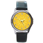 Gold Flower Round Metal Watch